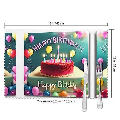 Set de table isolant thermique 30,5x45,7 cm lavable anniversaire - 6