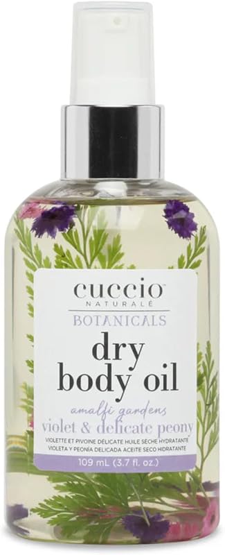 Óleo corporal seco Cuccio com violeta e peônia delicada, 110 mL