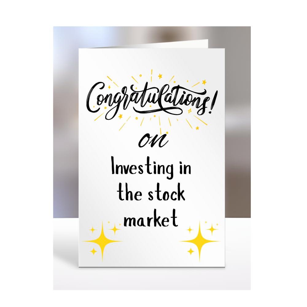 Congratulations on Investing in the stock market Card, Gifts for Men or Women, Presents for Christmas, Greetings Card, Him, Her, Female, Male, A5-113_259 — image 1