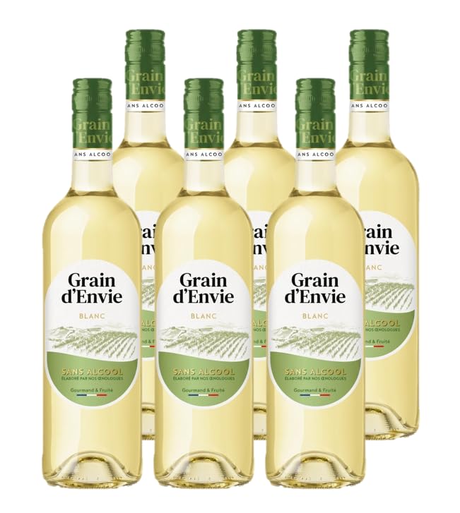 Grain D'Envie - Blanc - Sans Alcool - Lot de 6 bouteilles x 75 cl