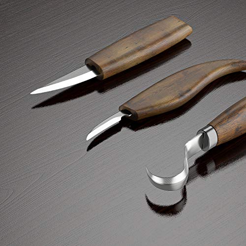 Wood Carving Tools,Woodworking,Wood Carving Kit,include Wood Carving Knife,Hook Knife,Whittling Knife, Detail Knife,Knife Sharpener,Whittling Kit - Wood Carving Set - Carving Tools Woodworking (Black)