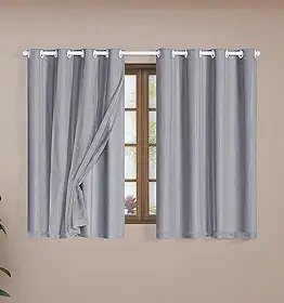 Cortina Corta Luz Blackout Blecaute 2,20 X 1,30m Quarto Sala - Cinza