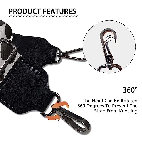 Image of Adjustable Purse Strap for Women, Crossbody Wide Handbag Strap Replacement, Sturdy Bag Strap with Silver Hardware