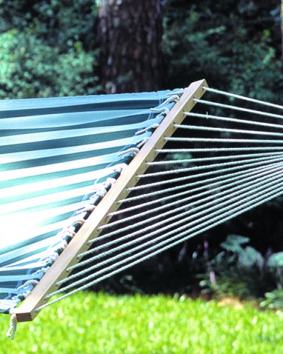 Texsport Surfside Extra-Wide Double Hammock, White -Green - Image 4