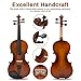 Poseidon Stringed Musical Instruments - Premium Handcraft Violin for Kids Adults 4/4 Violin w/Case, Violin Bow, Horse Bridge, Extra Strings, Shoulder Rest, Rosin, Clip-on Tuners - Natural Matte
