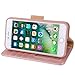 iphone 7 plus Case, Arae iphone 7 plus wallet Case with Kickstand and Flip cover, Rose Gold