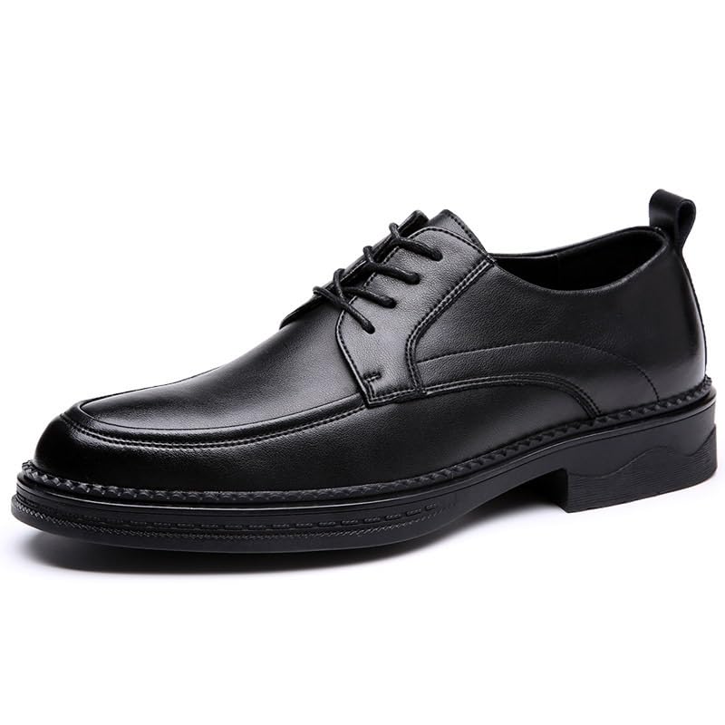 Men's Classic Oxford Dress Shoes Retro Lace-Up Round-Toe Derby Formal Business Casual Comfortable Sole