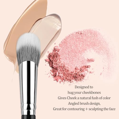 MUIIGOOD Angled Blush Brush, Face Makeup Liquid Blush Brush For A Sculpted Look, Great For Cream, Liquid Or Powder Blush Cheek Flawless Sculpting (Multitask Face Brushes)