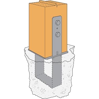 Simpson Strong-Tie CB66 CB Column Base - for 6x6 Base, Heavy-Duty Steel Post-to-Concrete Connector, Galvanized Finish, Flush Mount, Supports Wood Columns for Structural Framing