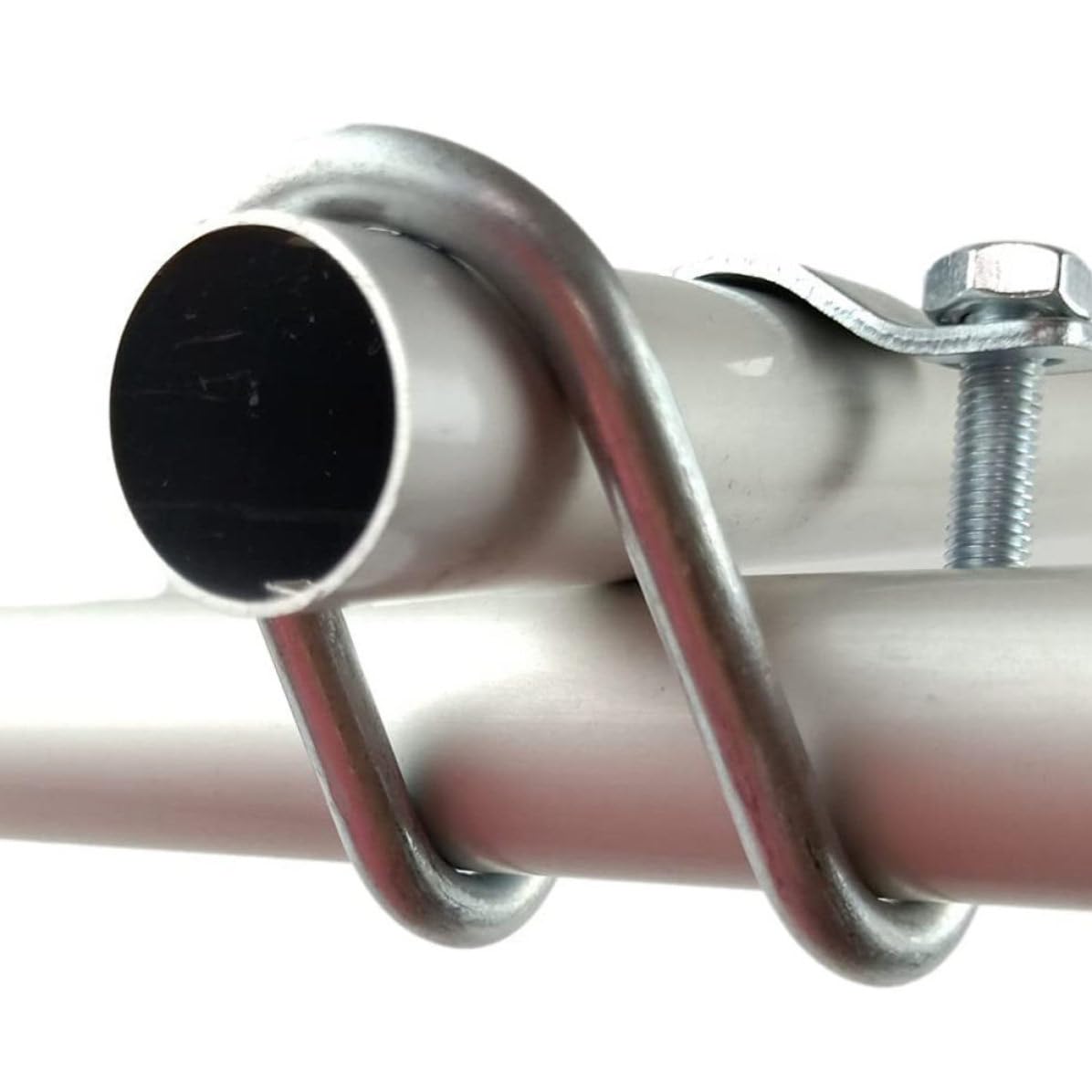 SOLUSTRE Morsetti U a Forma di U in Acciaio Zincato 10 Pezzi Superficie Liscia Clip Portatile per Tubo Argento per Impalcature e Recinzioni