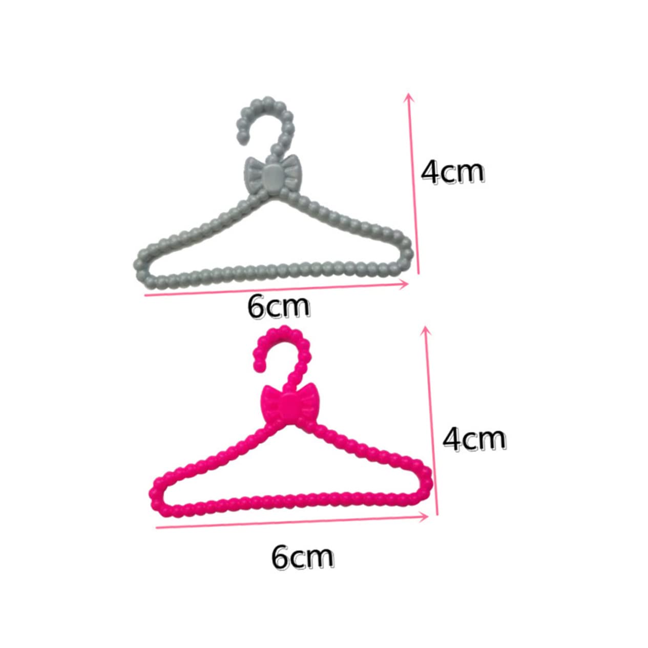 BCOATH 60Pcs Mini Clothes Hangers for Dolls Mini Dress Hangers for Organizing Doll Clothes Playrooms Present for Doll Accessories