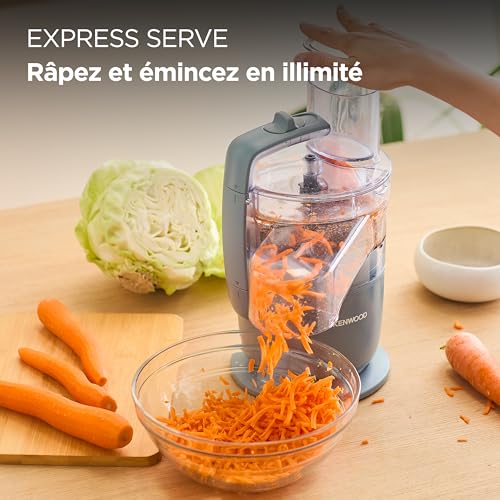 Kenwood MultiPro Go FDP22.130GY, Processeur Alimentaire Compact de Cuisine de 30cm de Haut, pour Couper, Râper, Mixer et Pétrir la Pâte, avec Express-Serve dans la Poêle, Récipient 1,3 l, 650W, Bleu – Image 3