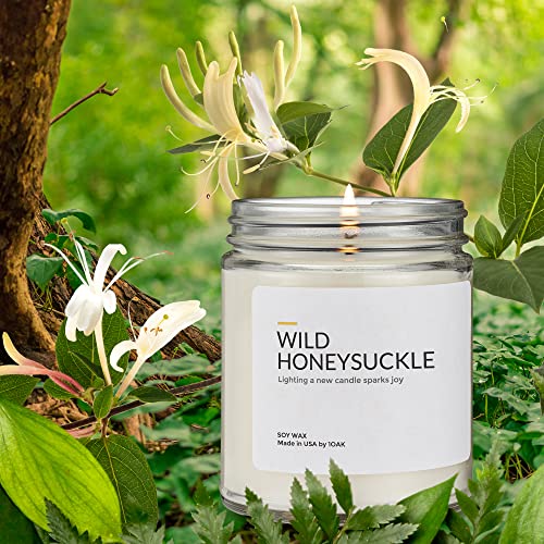 1Oak Soy Wax Scented Candles (Wild Honeysuckle) - Soy Candles For Home Scented - Long Burning Candles Premium - Hand-Poured (9Oz.) #TOP5