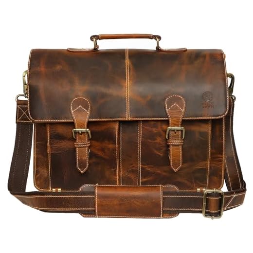 Where to buy mens leather messenger bag Handcrafted Brown Leather Briefcase