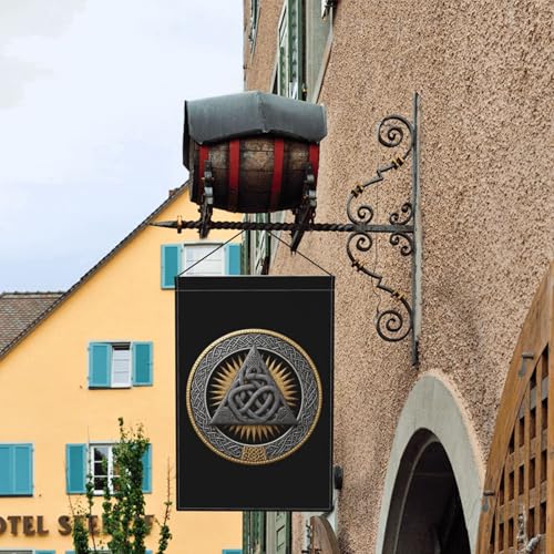 Celtic Trinity Knot Art Pagan Wiccan Symbol Design Burlap Garden Flag 12x18in Double-Sided Outdoor Decor for Porch Yard