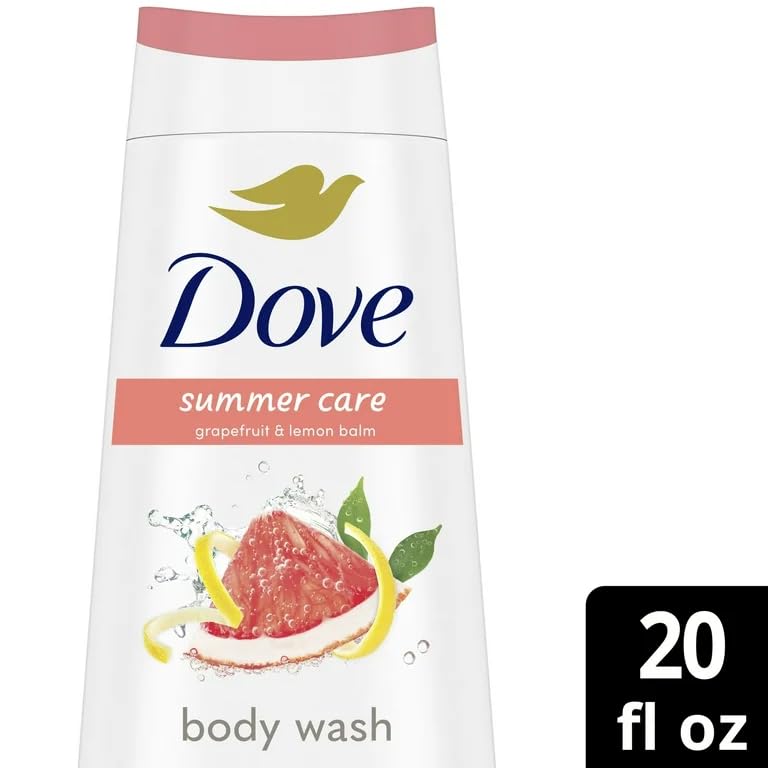 Image of Dove Summer Care Body Wash Grapefruit & Lemon Balm, 591ml | 24hr Renewing MicroMoisture | Sulfate-Free, Paraben-Free | Gentle, Moisturizing Cleanser for Soft, Healthy-Looking Skin