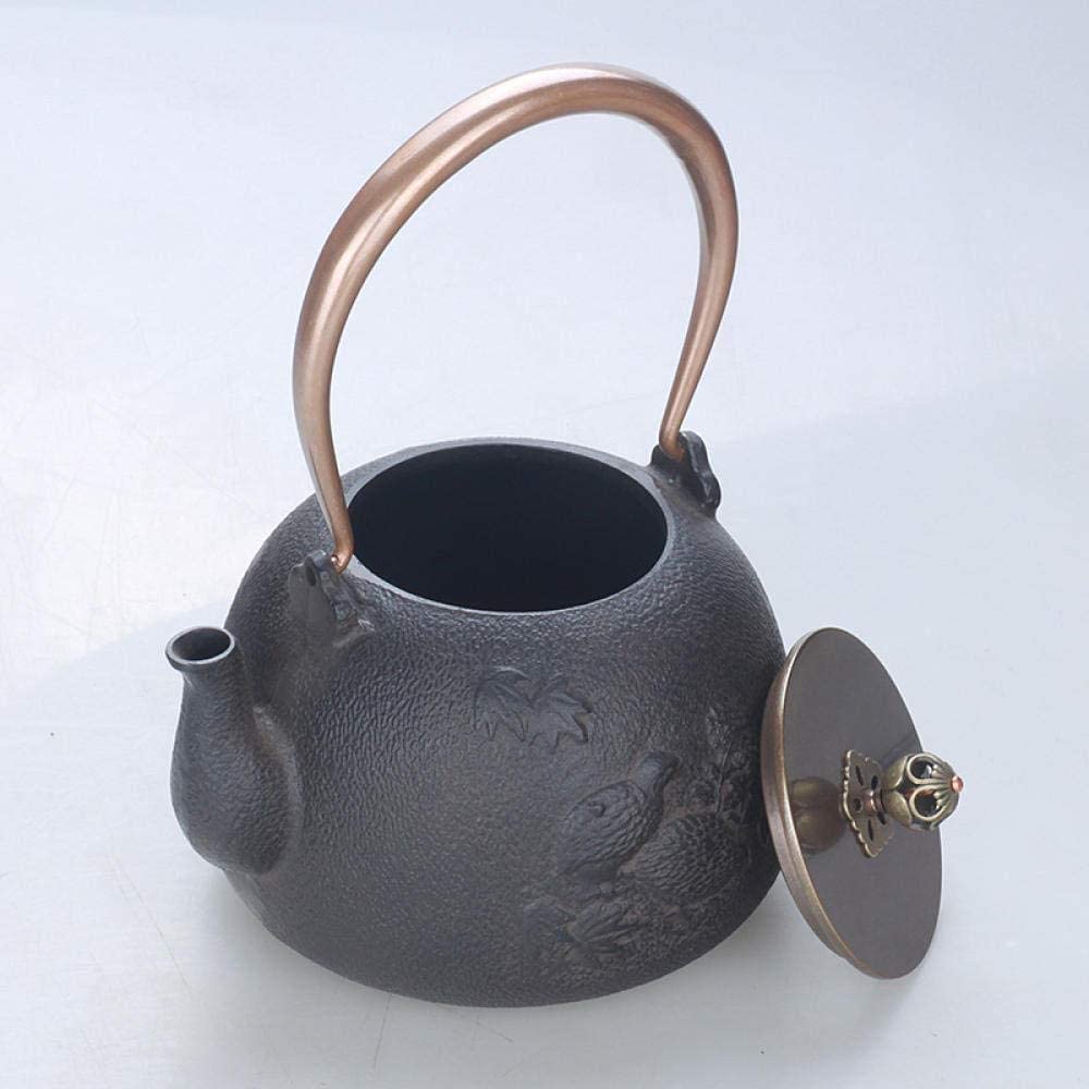 Tetera Tetera De Hierro Fundido De 1300ML, Tetera De Hierro Fundido, Tetera Gruesa, Cubierta De Tetera De Cobre Tetera Hierro Fundido