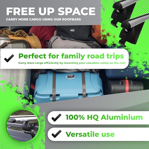 WAXACAR Aluminium Lockable Roof Rail Railing Rack Bars Compatible For Cars With Raised Roof Rails - TUV/GS Tested (1.2 Meters) - Image 5