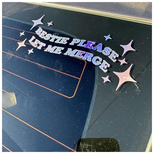 Image of Bestie Please let me Merge car Decals, Let me Merge Bumper Stickers, Funny Laser Car Bumper Stickers