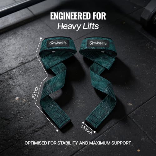 Image of WiseLife Weight Lifting Straps | Gym Wrist Support Straps for Deadlifts, Pull-Ups & Strength Training | Heavy Duty Cotton Lifting Straps for Men & Women
