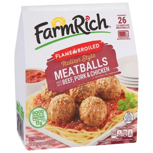 Farm Rich Italian Style Meatballs Made with Beef Pork and Authentic Bread Crumb Recipe Fully Cooked Frozen 26 — view 6