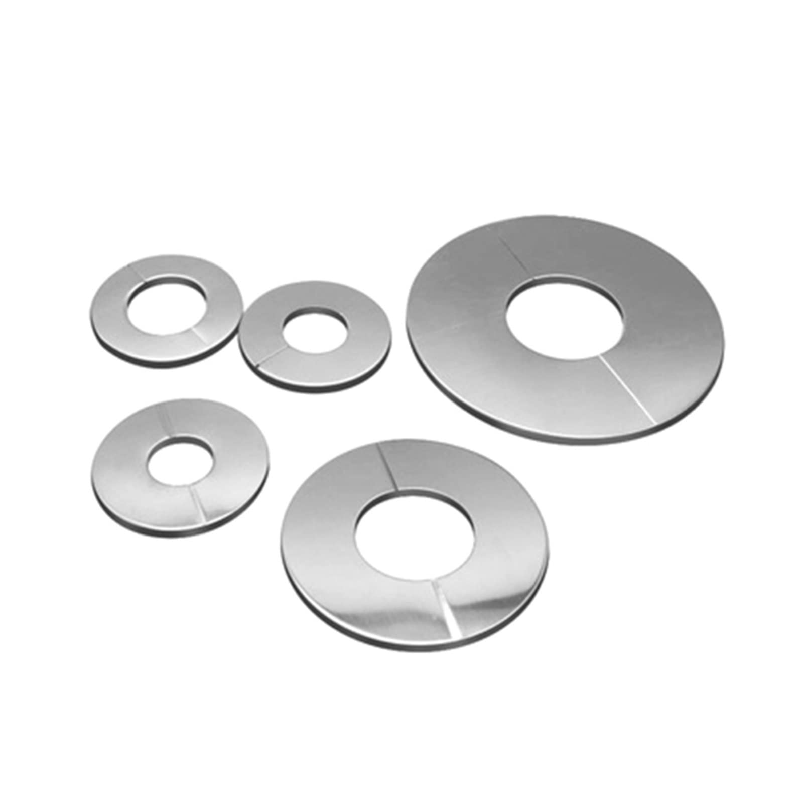 buisafdekkingenZelfklevende muur gedeelde flens rozet afdekplaat douchekraan decoratieve afdekking roestvrij staal (kleur: zilver, maat: type 40) (Color : Type40