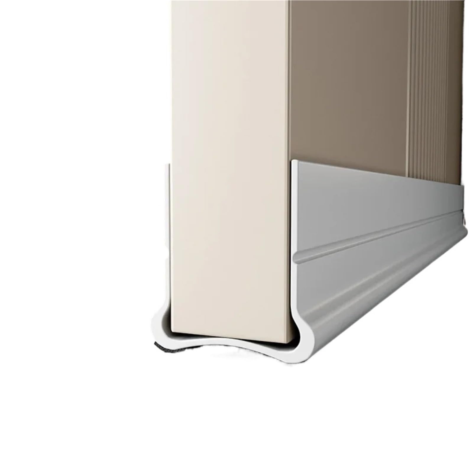 Draft Excluder For Doors 1-4PCS Self-adhesive Door Bottom Sealing Strip Wind And Proof Weather Strip With Soundproofing Felt PVC Flexible Door Strip(White,4PCS)