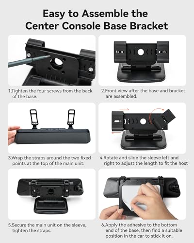Image of WOLFBOX Center Console Base Bracket for G850 / G840S / G930 / G840H / G900 / G890 / G900PRO / G850PRO / G900 Tripro Mirror Dash cam