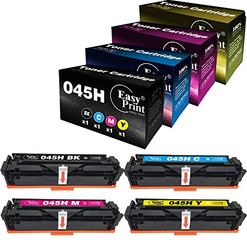EASYPRINT Compatible CRG045H Toner Cartridge Replacement for Canon 045H CRG-045H Used for Color MF634Cdw LBP612Cdw MF632Cdw 633Cdw 635Cx LBP612C LBP611C, (1x BK, 1x C, 1x M, 1x Y, Total 4-Pack)