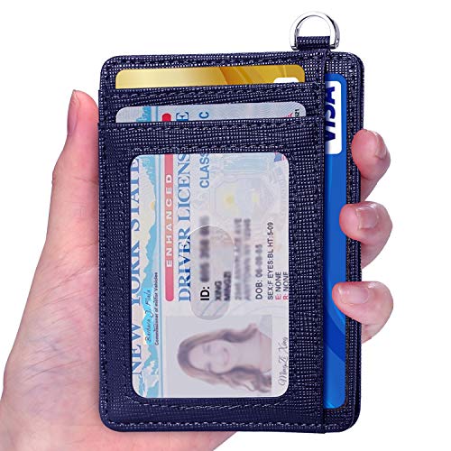 Image of Slim Minimalist Front Pocket Wallet, RFID Blocking Credit Card Holder Wallet with Detachable D-Shackle for Men Women