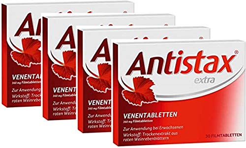 Antistax extra Spar-Set 4x30 Venentabletten. Zur Behandlung von Beschwerden bei Erkrankungen der Beinvenen.