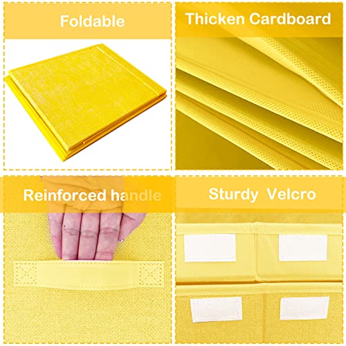 Pantryily Toy Storage Bins,Large Toy Box Chest With Lids,Foldable Stuffed Animal Toy Organizers And Storage With Sturdy Handles For Kids,Girls,Boys,Nursery,Playroom 24.5"X13"X16" (Yellow) #TOP5