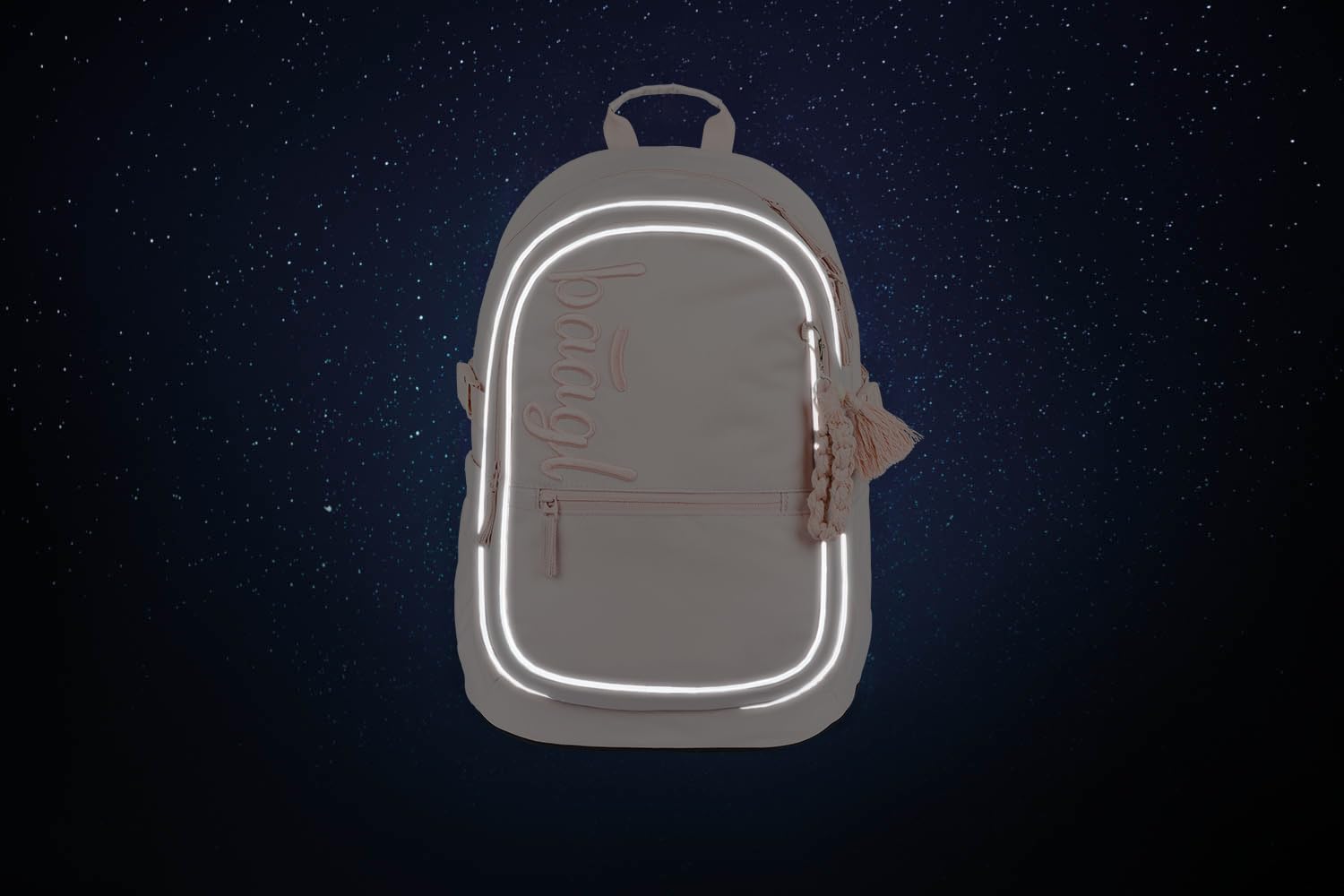Baagl Zaino per bambini, zaino per la scuola per bambini, con schienale ergonomico, cintura toracica e elementi riflettenti, sabbia, ca. 43x29x20 cm, Rucksack