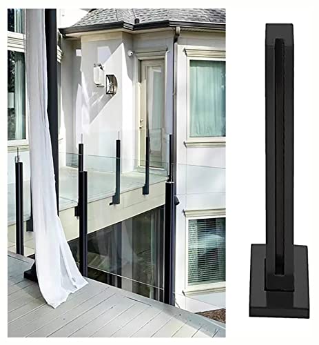 Poste de balaustrada de Vidrio Negro de 68 a 135 cm de Alto, Sistema de pasamanos Cuadrado de Acero Inoxidable para terrazas, Balcones, Patios y escaleras: una solución de barandilla de vidr