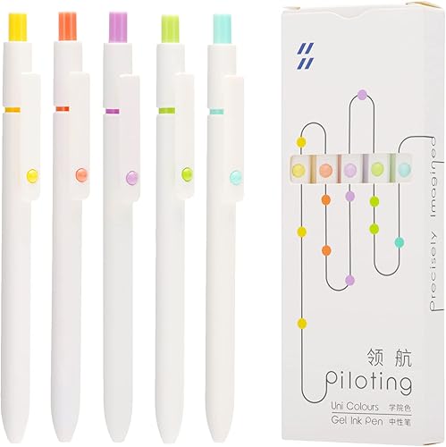 Miniatura 1 de Zennyth - Juego de 5 bolígrafos de gel retráctiles, de secado rápido, tinta negra, punta fina, bolígrafo de tinta de gel para escritura suave