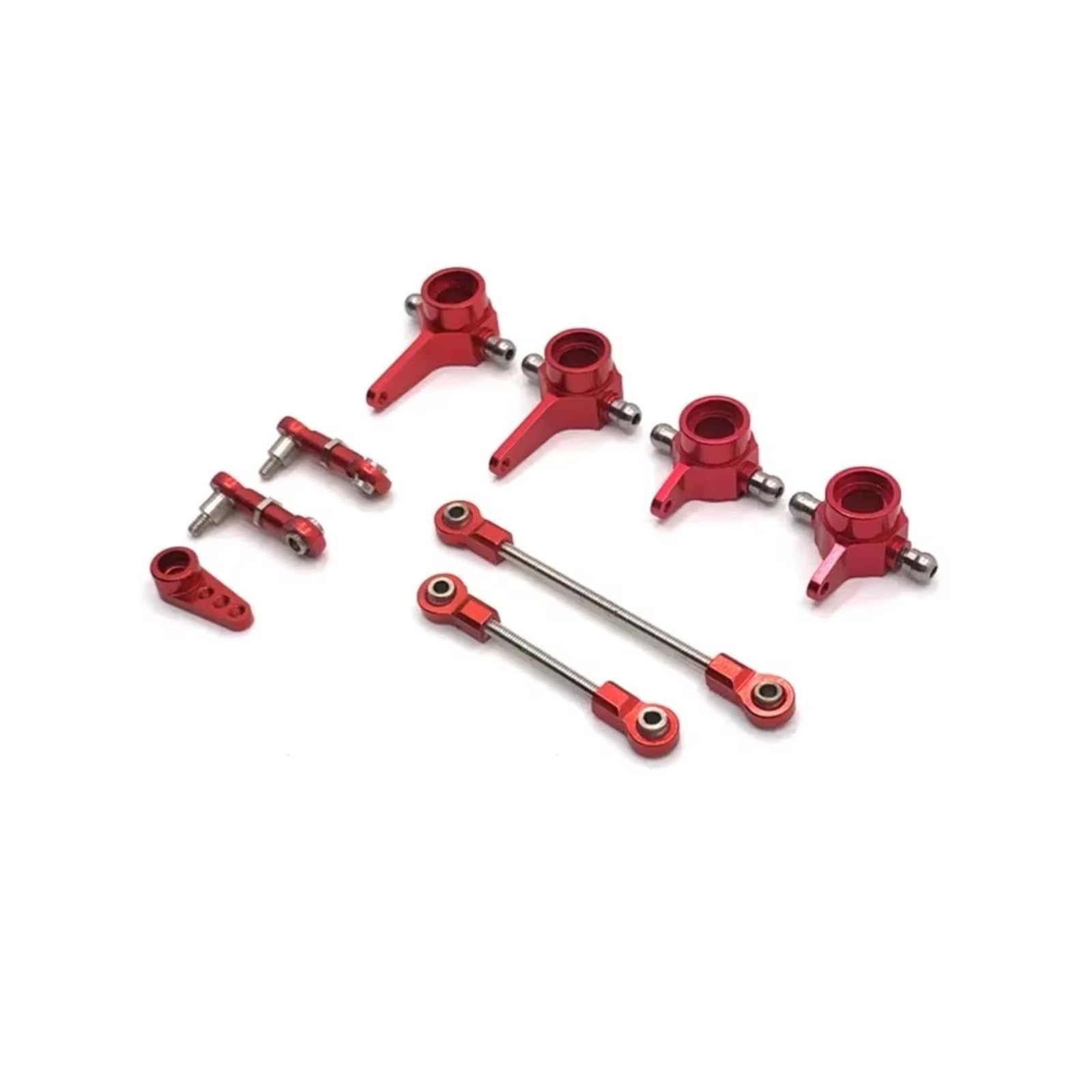 Rc Special Connecting Rod for WLtoys 284131 K969 K979 K989 K999 P929 P939 1/28 Metal Steering Cup Steering Link 28T Servo Arm RC Car Tracked Vehicles Parts Replacement Use(Red)
