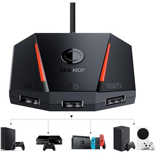leadjoy VX2 AimBox Keyboard Mouse Adapter for PS4, Xbox One, Xbox Series X/S, Nintendo Switch, MnK Converter for Playing FPS, RTS, R6, Apex Legends