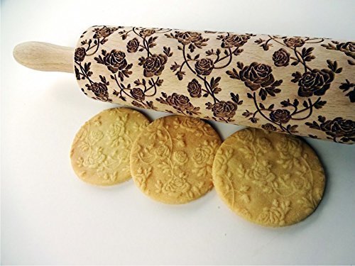 Embossing Rolling Pin Roses Wreath. Wooden Embossing Rolling Pin With Roses. Wild Rose. Summer Flower. Floral Rolling Pin. Mother's Day Gift #TOP3