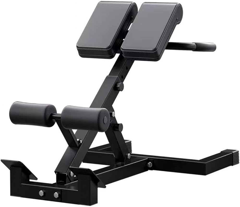 XIAGJAO Multifunction Roman Chair Back Extension Machine Height Adjustable Hyperextension Bench Abdominal Exercise Leg Strength Trainer For Home Gym Max Capacity 330lbs,N