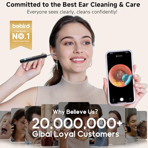 bebird r1 ultra ear wax removal ear cleaner with camera ear scope wax remove ear pick with ear otoscope tweezers visual dropper cleaning kit earnosethroat examination tool for family