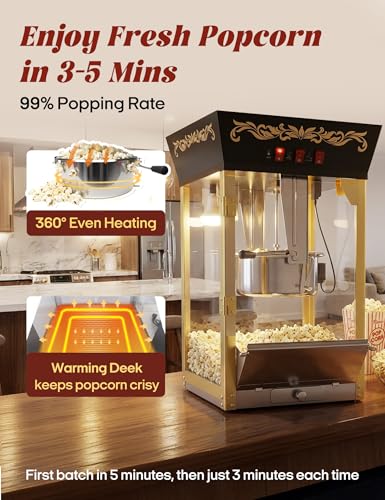 Image of 12oz Popcorn Machine, Home Movie Theater Style Popcorn Maker