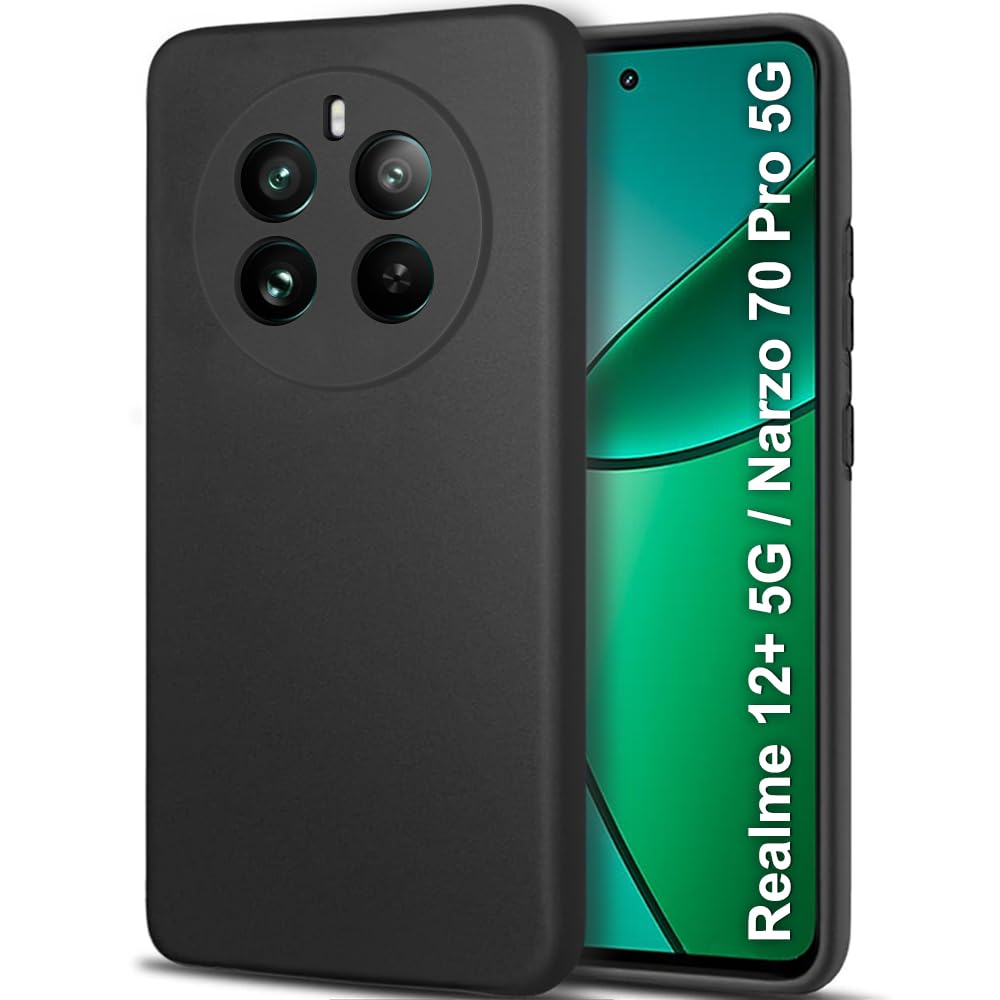 TheGiftKart Sleek Back Cover Case for Realme 12 Plus 5G / Realme P1 5G / Narzo 70 5G / Narzo 70 Pro 5G | Slim Fit Protective Design | Camera Protection Bump | Soft Back Cover Case (Silicone, Black) (B0CYY1FGLN) Amazon Price History, Amazon Price Tracker