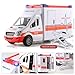 Jeorywoet Ambulance Toy for Kids 3+, Plastic Toy Ambulance with Flashing Lights and Siren Sounds, Realistic Toy Vehicle with Friction Powered Wheels Ambulance Toy