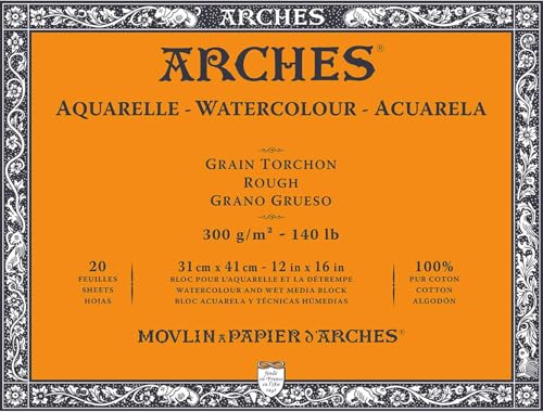 アルシュ 水彩紙 ブロック 300g 荒目31X41cm 20枚 (1795087)