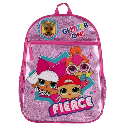 INTIMO LOL Surprise Backpack 16 Glitter On! Queen B Diva Neon Q.T. and M.C. Swag Book Bag