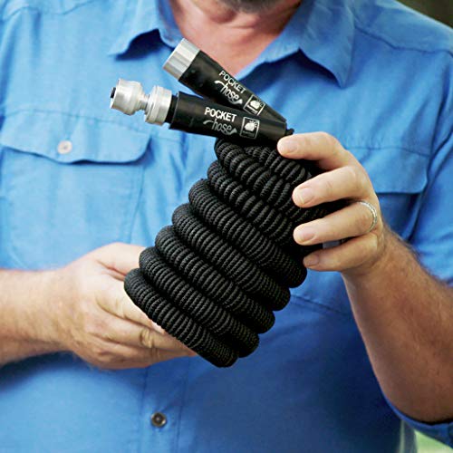 Pocket Hose Original Silver Bullet Lightweight Water Hose by BulbHead - Expandable Garden Hose That Grows with Lead-Free Connectors - Safe Drinking Water Hose – Kink-Resistant & Stores Easily! (50 Ft)