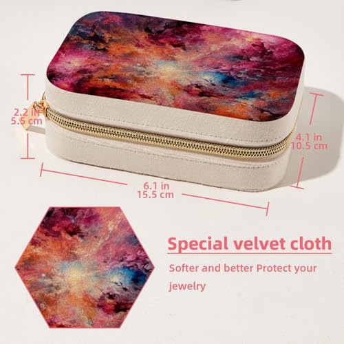 Boîte à bijoux double couche rose galaxie grand format pour bagues et colliers - 6