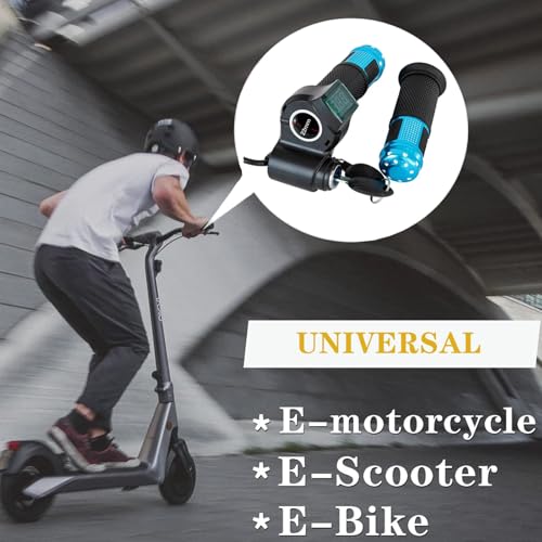 Kunray E Scooter Gasgriff 12V–96V Universeller E Bike Gasgriff mit LCD-Bildschirm, 48V Gasgriff für Ebike, Go-Karts, Elektroroller