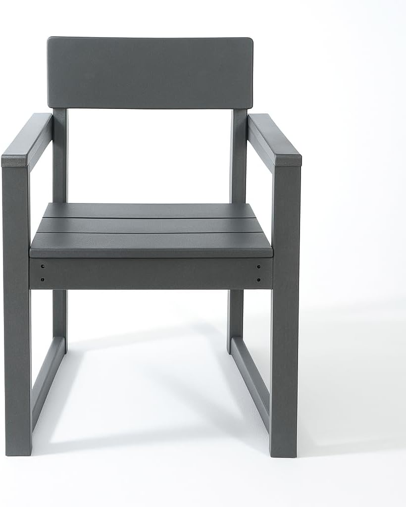 Grey HDPE Outdoor gArmchairs with backres Modernist Designt Chairs