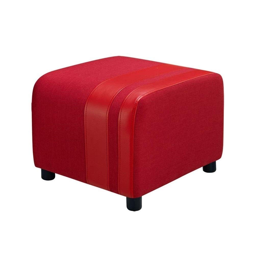 Banc à chaussures en cuir PU rouge pour ranger et s'asseoir
